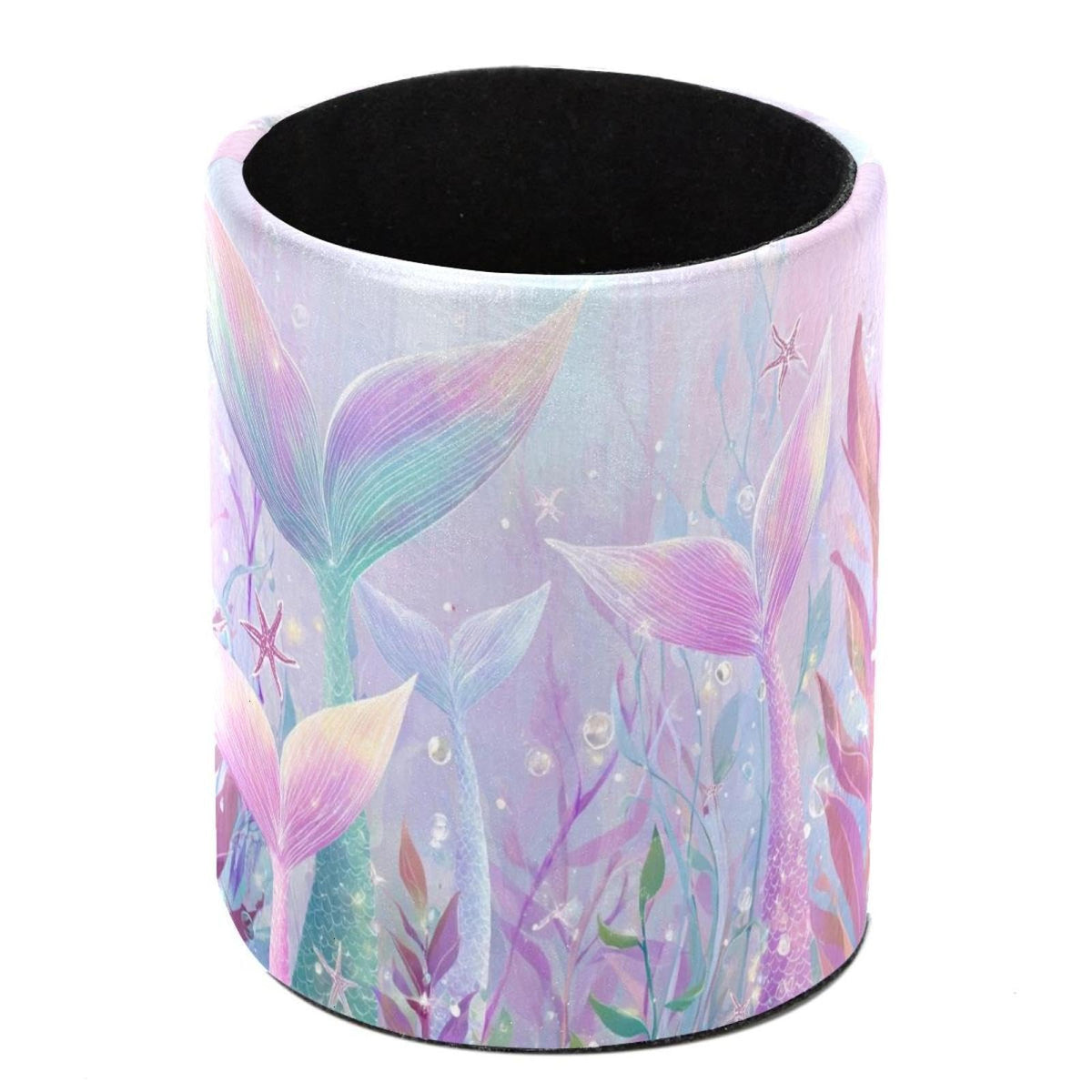 Leather Pen Holder for Desk, Birds Branches Butterflies Pencil Cup Pen Organizer Makeup Brush Holder for Office Home Kids Countertop Desk Accessory Storage