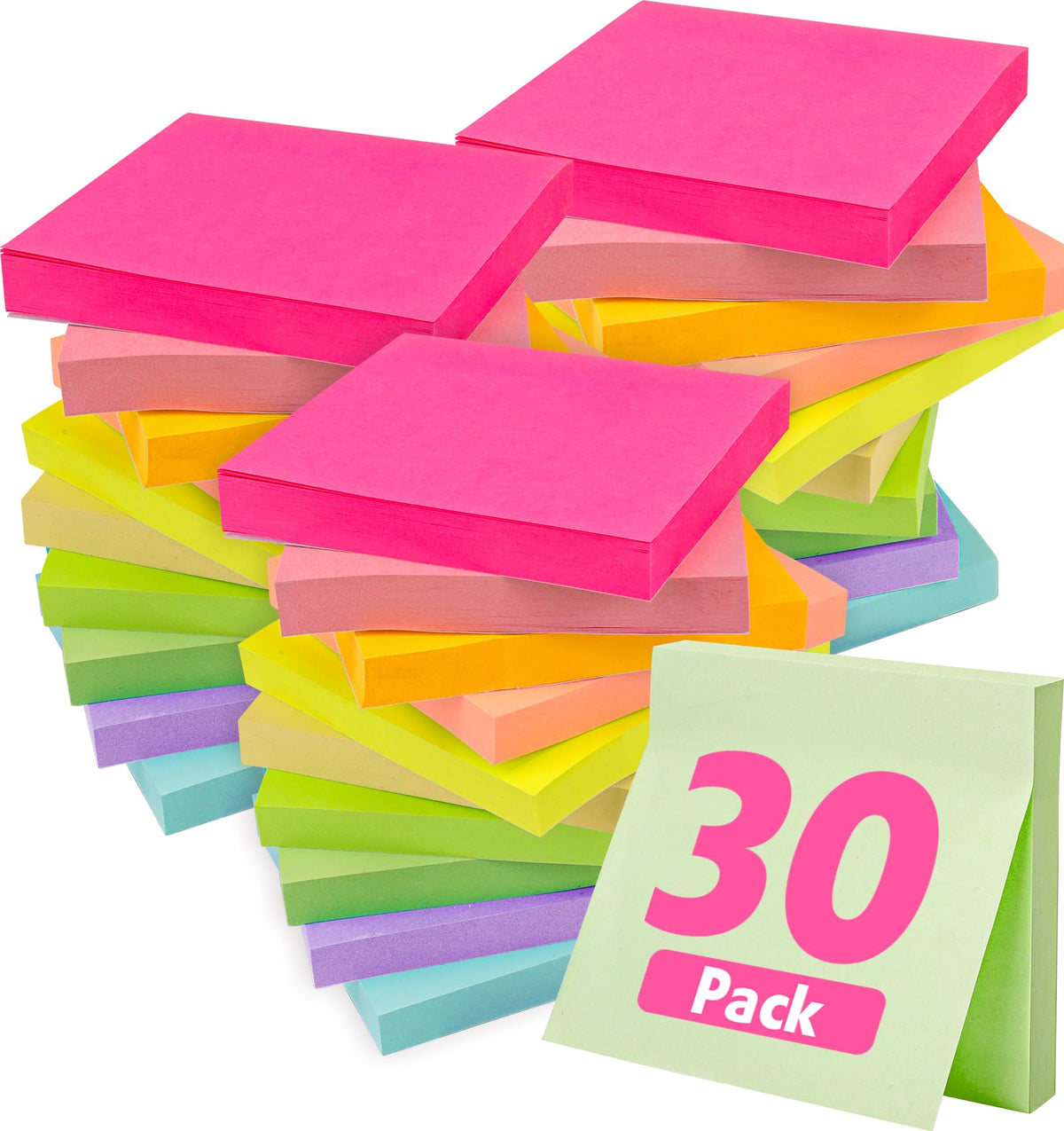 120 Pads Sticky Notes 3x3, Self-Stick Pads Bulk Bright Colors, School Supplies, Office Products, 50 Sheet/Pad