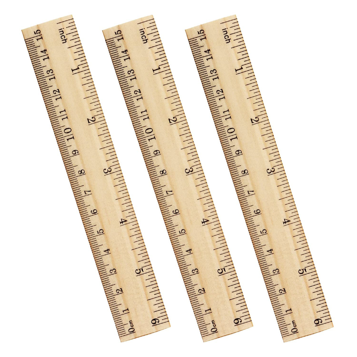 ZZTX 3 Pack Wooden Ruler 12 Inch（30 cm)