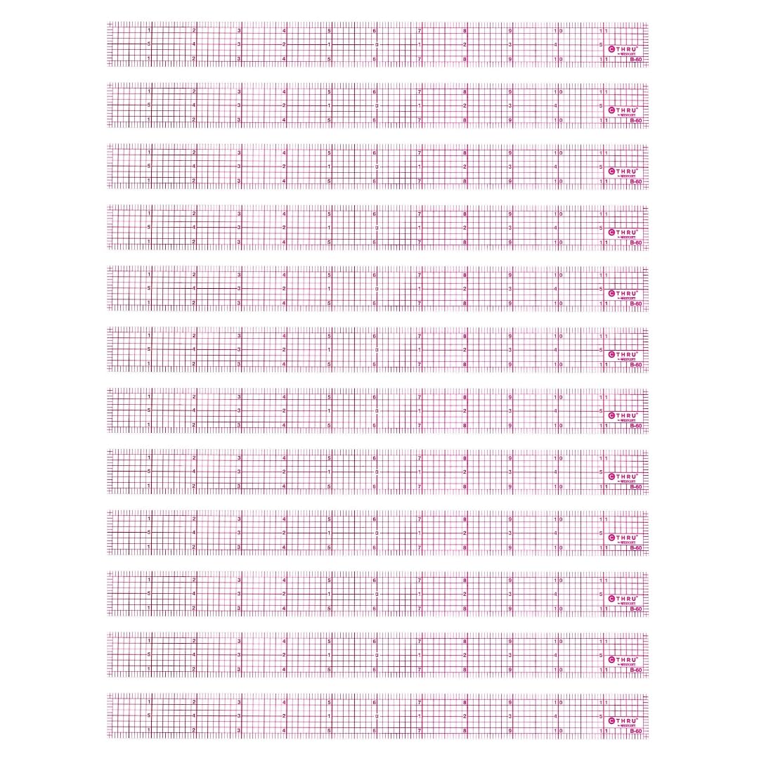 Westcott B-70 8ths Graph Beveled Ruler, 12 in