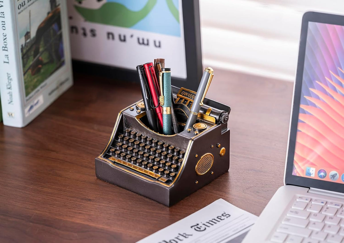Retro Typewriter Pen Holder Desk Organizers for Writer's Iron