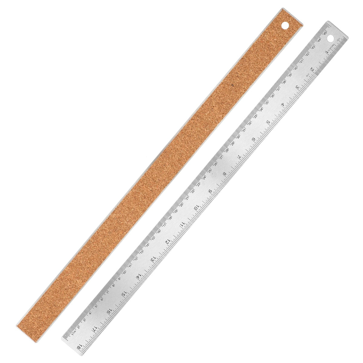 Metal Ruler 8 Inch - Stainless Steel Metal Ruler with Cork Backing Non-Slip Rulers with Inch and Centimeters Straight Edge Cork Base Rulers for School Office Drawing Office Drafting Tools