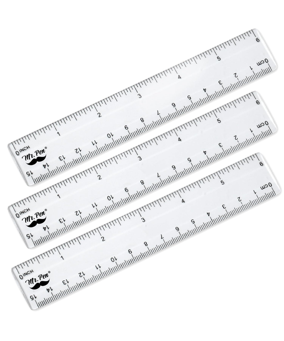 Mr. Pen- Plastic Rulers, 12 Inch, 3 Pack, Easy-to-Read Markings