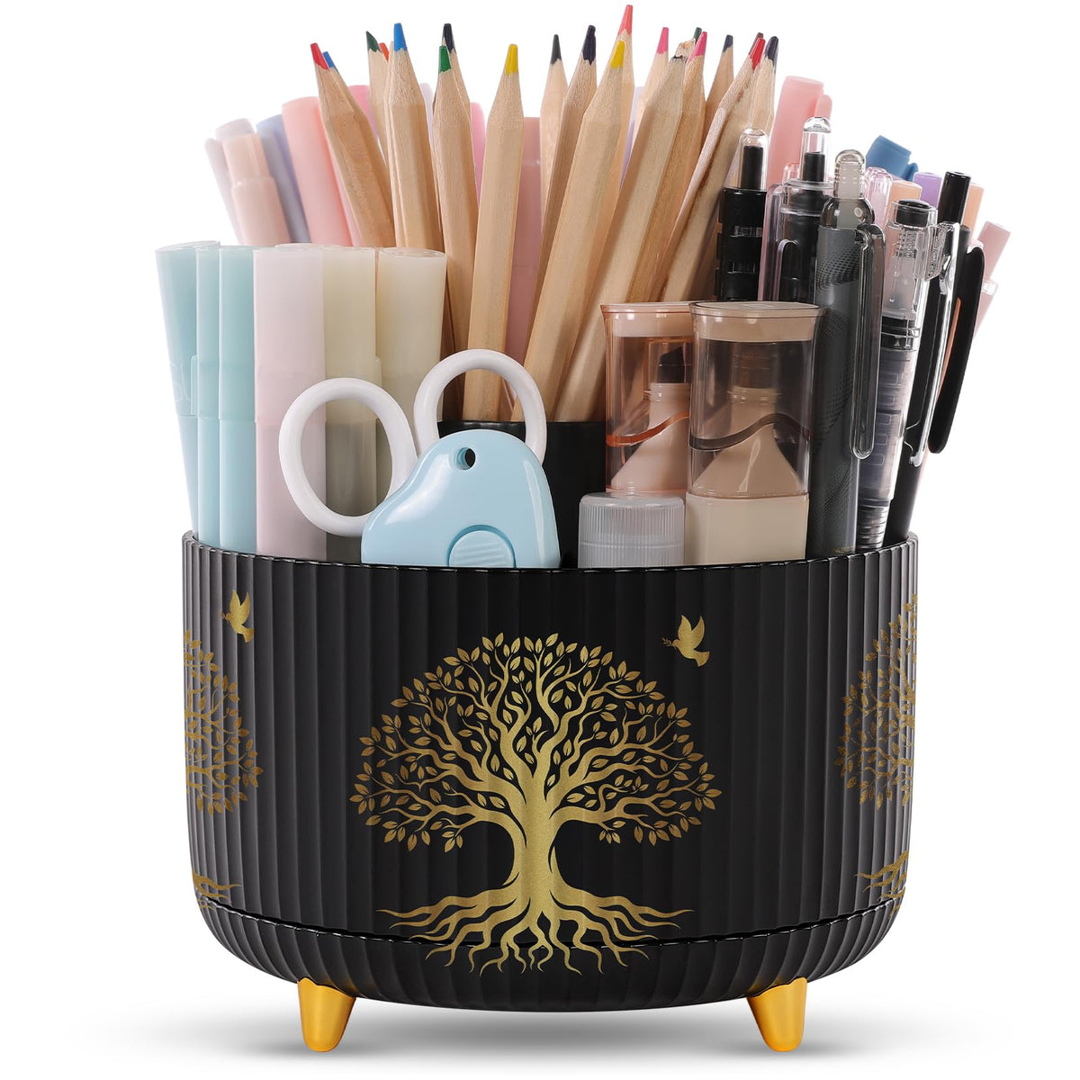 SKYDUE 360 Degree Rotating Desk Organizer, Pencil Pen Holder for Desk