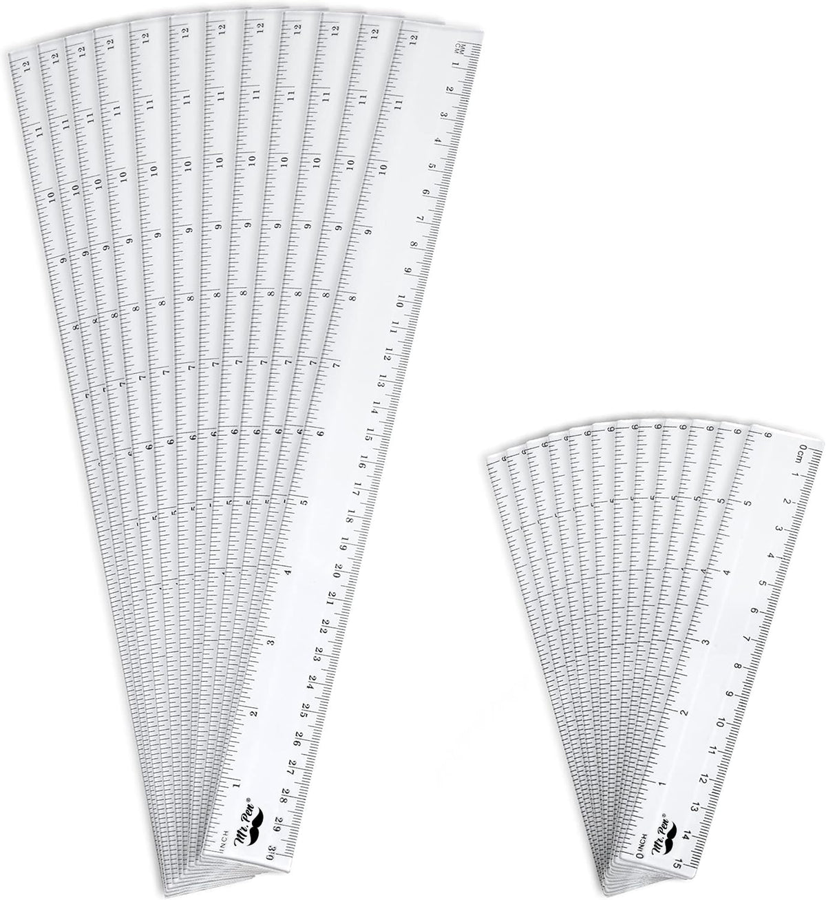 Mr. Pen- Plastic Rulers, 6 Inch, 3 Pack, Easy-to-Read Markings