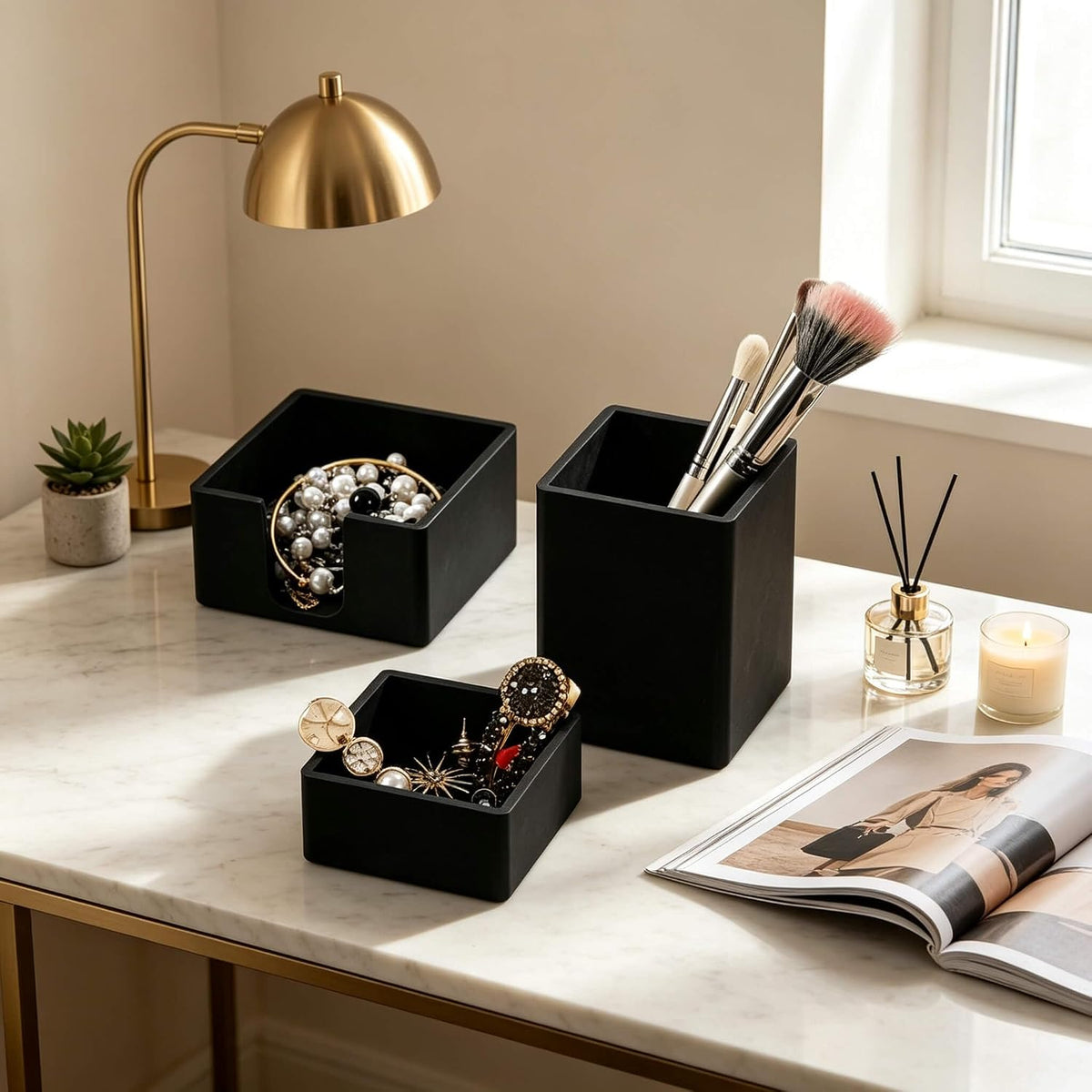 Silicone Pen Holder 3-Piece Set, Black