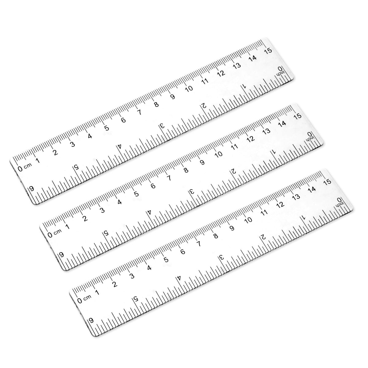 3 Pack 8 Inch Ruler Set Plastic Straight Ruler Transparent Measuring Tool Acrylic Clear Ruler for School Office Student(Transparent)