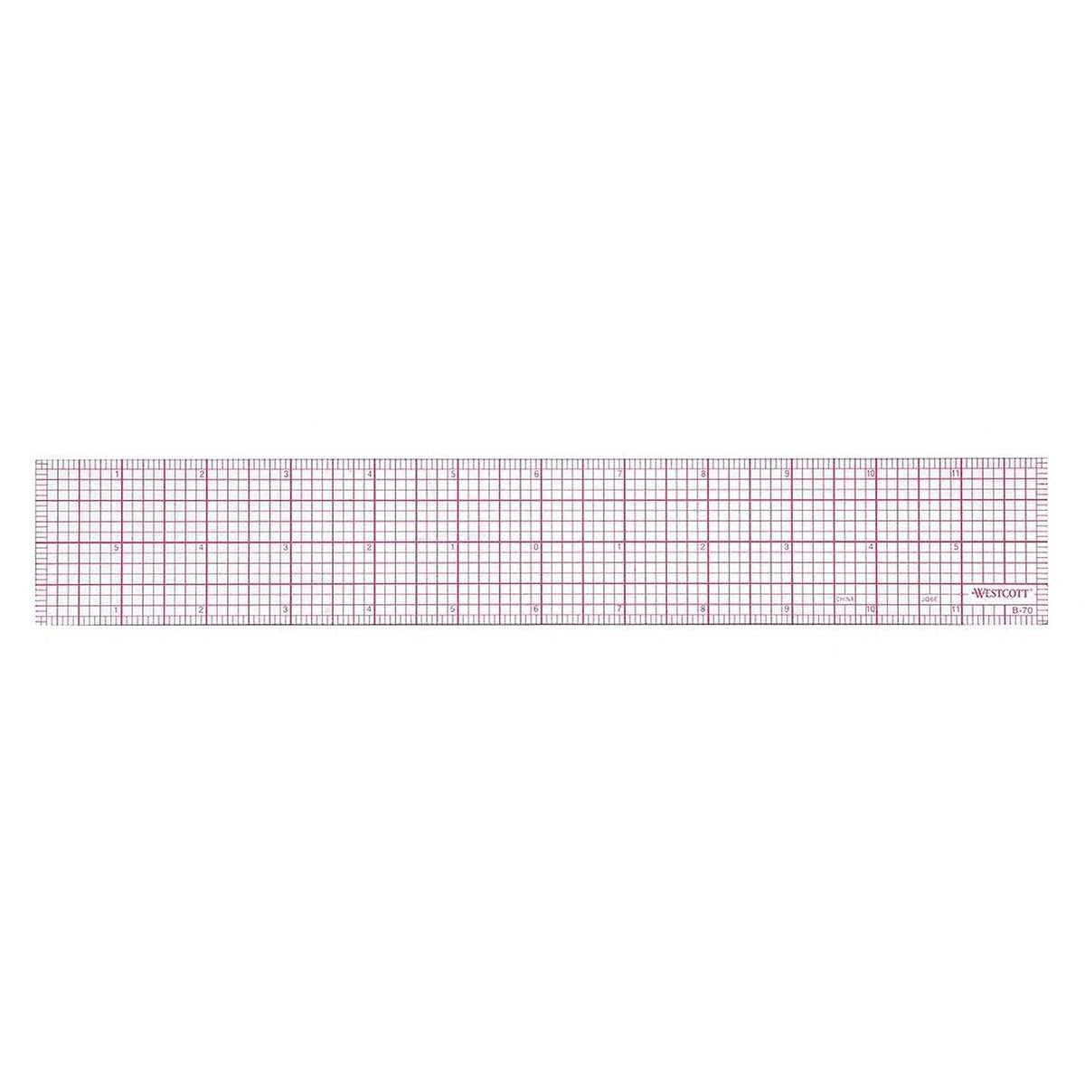 Westcott B-70 8ths Graph Beveled Ruler, 12 in