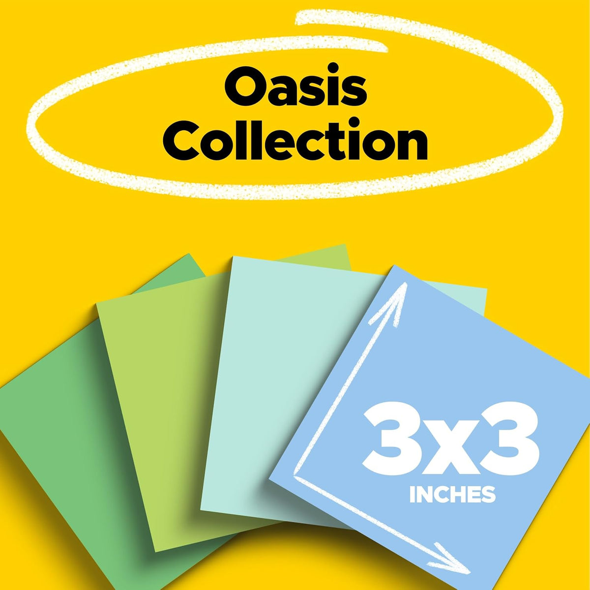 Post-it 100% Recycled Super Sticky Notes, 3 x 3 in, Oasis, 24 Pads