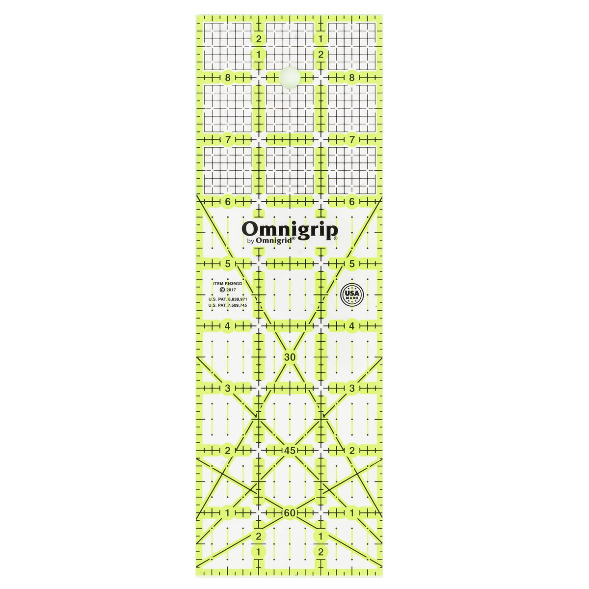 Omnigrip 2-1/2" x 18" Non-Slip Rectangle Quilting Ruler by Omnigrid