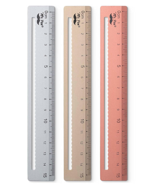 Mr. Pen- Steel Rulers, 3 pcs, 15cm, Silver, Gold, Rose Gold