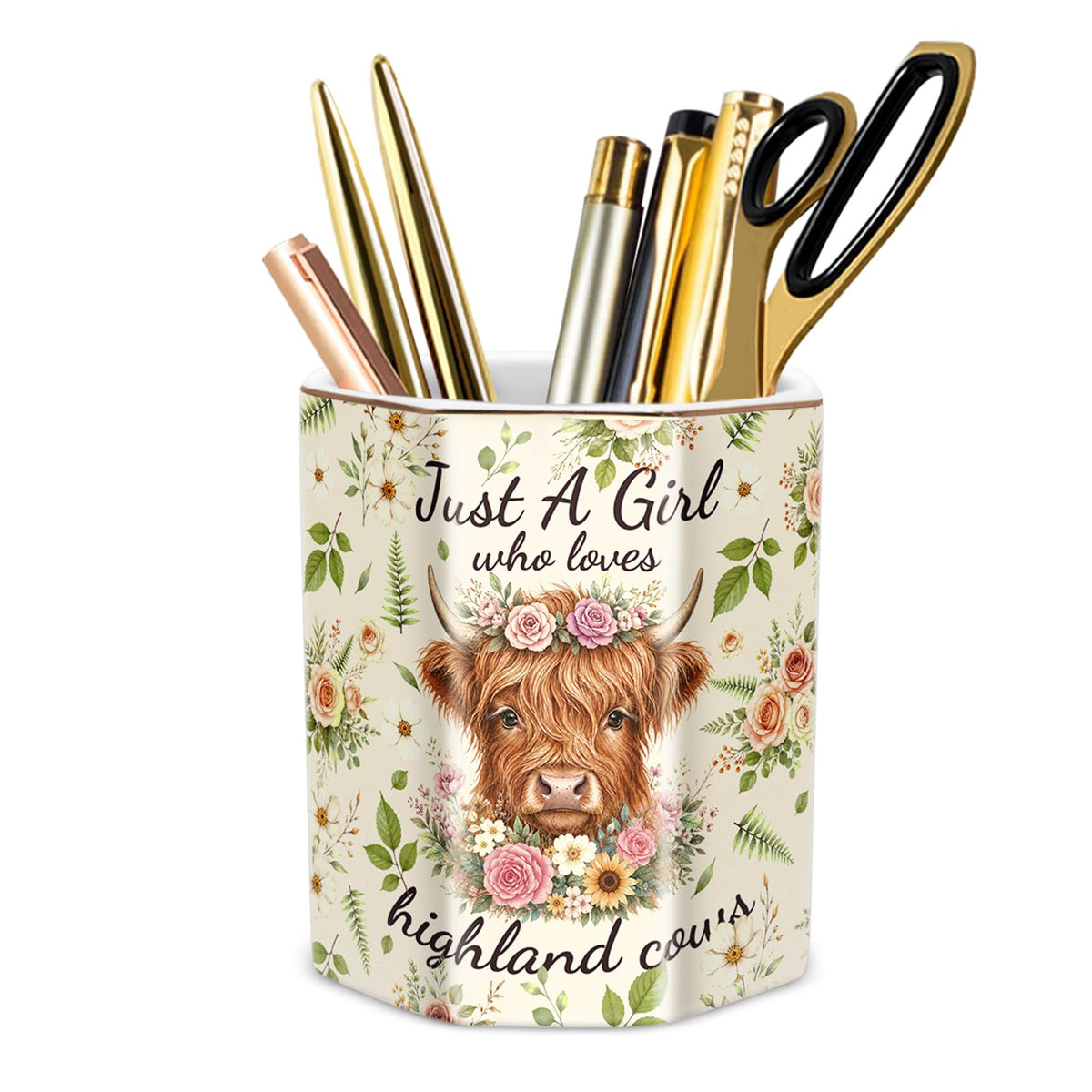 Cute Pen Holder for Desk, Ceramic Pencil Holder Pen Cup Marker Holder Makeup Brush Holders, Desk Accessories & Workspace Organizers for Home, Office, Skull