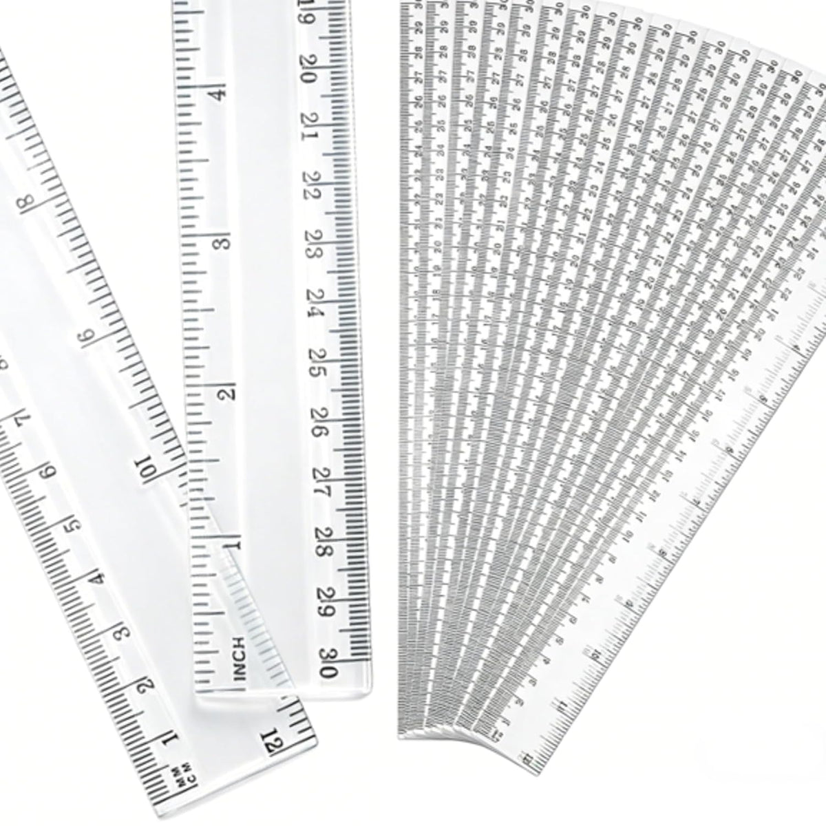 Eboot 20 Pack 12 in Clear Plastic Rulers Bulk for Classroom, School, Office