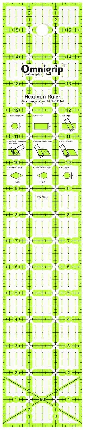 Omnigrip 2-1/2" x 18" Non-Slip Rectangle Quilting Ruler by Omnigrid