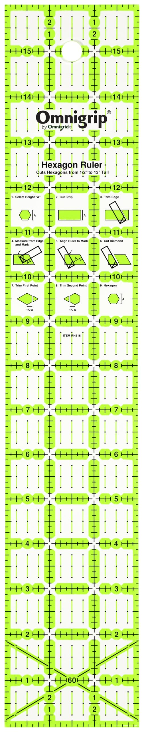 Omnigrip 2-1/2" x 18" Non-Slip Rectangle Quilting Ruler by Omnigrid