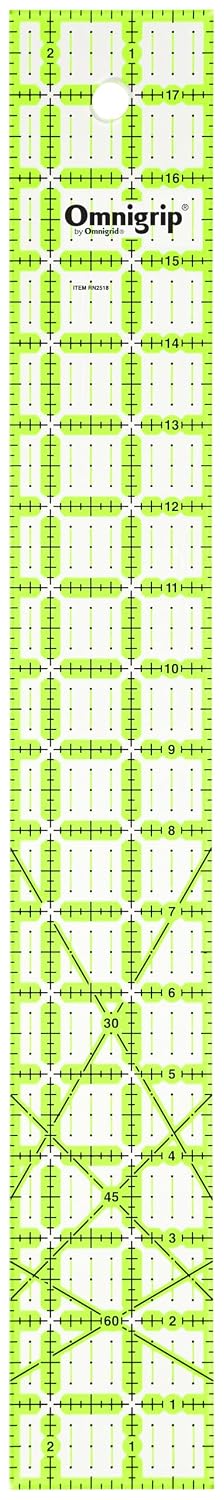 Omnigrip 2-1/2" x 18" Non-Slip Rectangle Quilting Ruler by Omnigrid