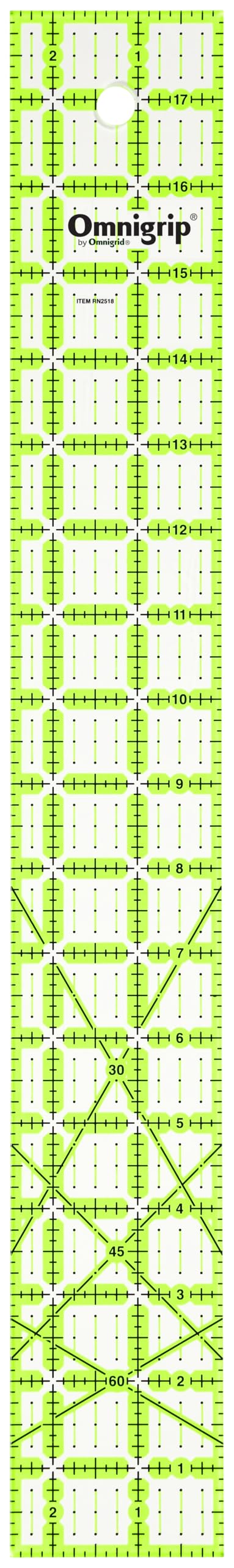 Omnigrip 2-1/2" x 18" Non-Slip Rectangle Quilting Ruler by Omnigrid