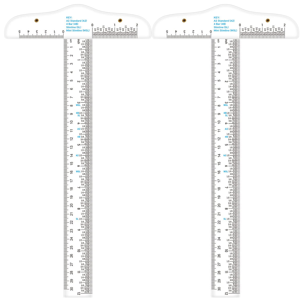 2 PCS 6 Inch /12Inch Clear Acrylic Ruler Zero-Centering Ruler with Inches & Metric Measuring Tool 12" and 6" Inch Straight Edge Rulers for Scrapbooking Card-Making Student School Office Home Tool