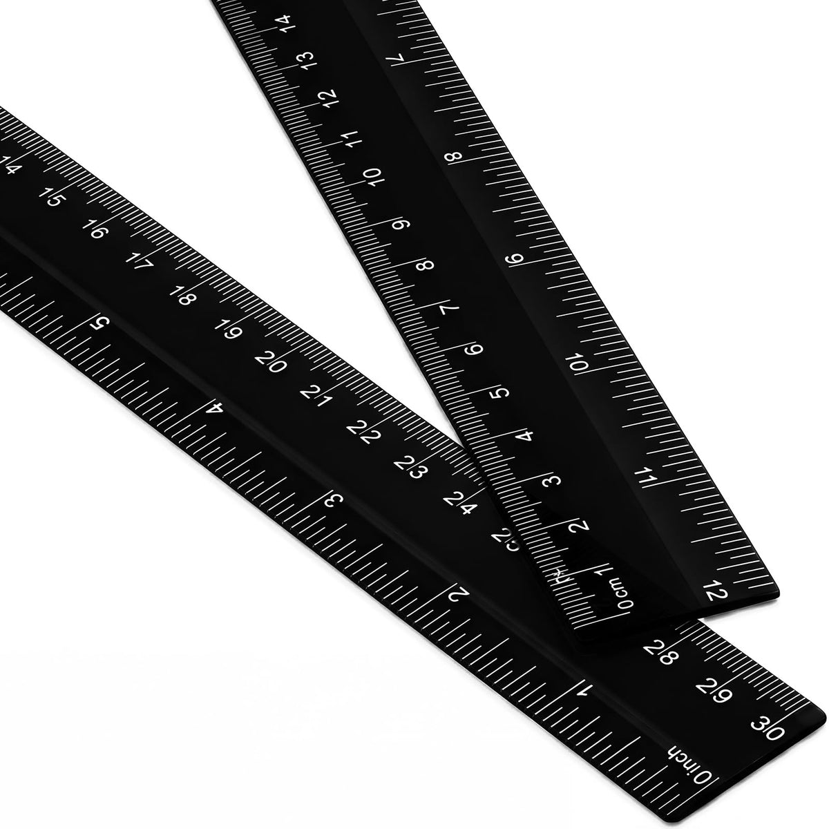 EBOOT 2 Pack Plastic Ruler Straight Clear Measuring Tool, Pink, 12 Inch
