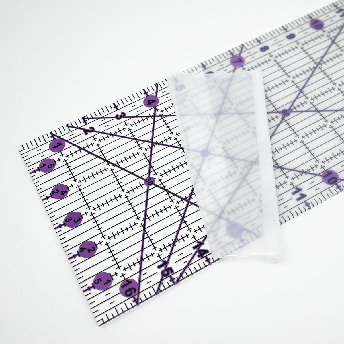 Quilting Rulers Sewing Ruler,Acrylic Quilting Ruler Templates,Precision Cutting Tools for Patchwork Fabric,Sewing Supplies Purple(6"X17",3"X16",1.5"X12",1"X11")