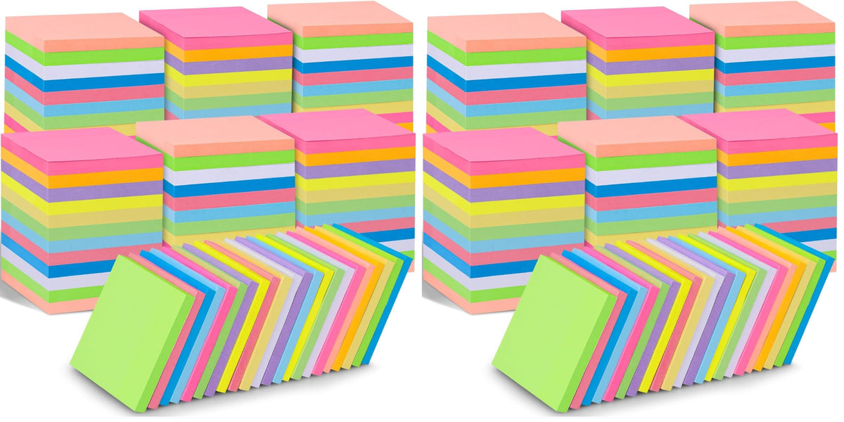 60 Pack Sticky Notes Bulk 3x3 Inch 12 Colors Self Stick Memo Pads
