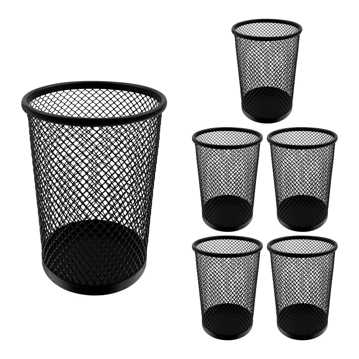 HSYMQ Desk Pencil Pen Holder, Wire Mesh Pen Cup Holder for Desk Organizer and Office Desk Accessories (12 Pack)