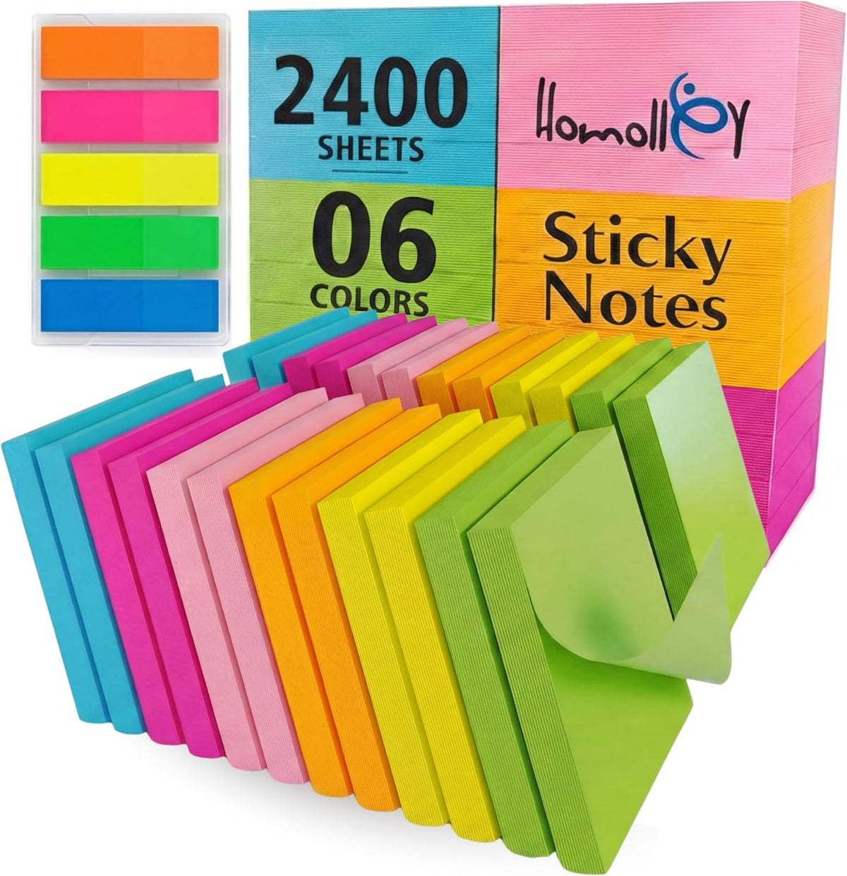 Sticky Notes 3x3, 24 Pads/2400 Sheets, Strong Self-Adhesive Note Pads