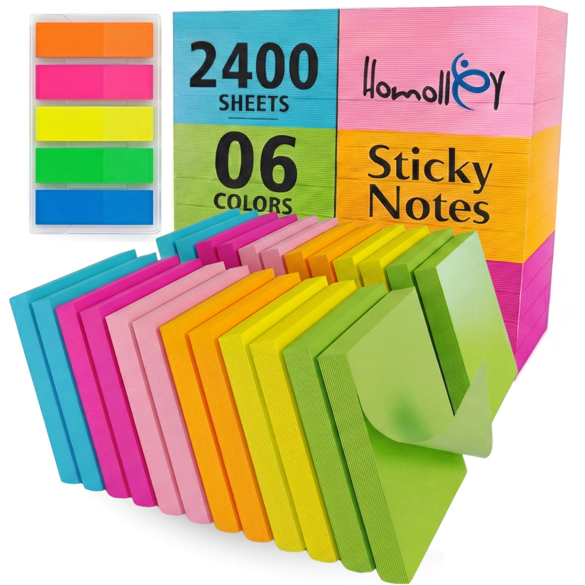 Sticky Notes 3x3, 24 Pads/2400 Sheets, Strong Self-Adhesive Note Pads