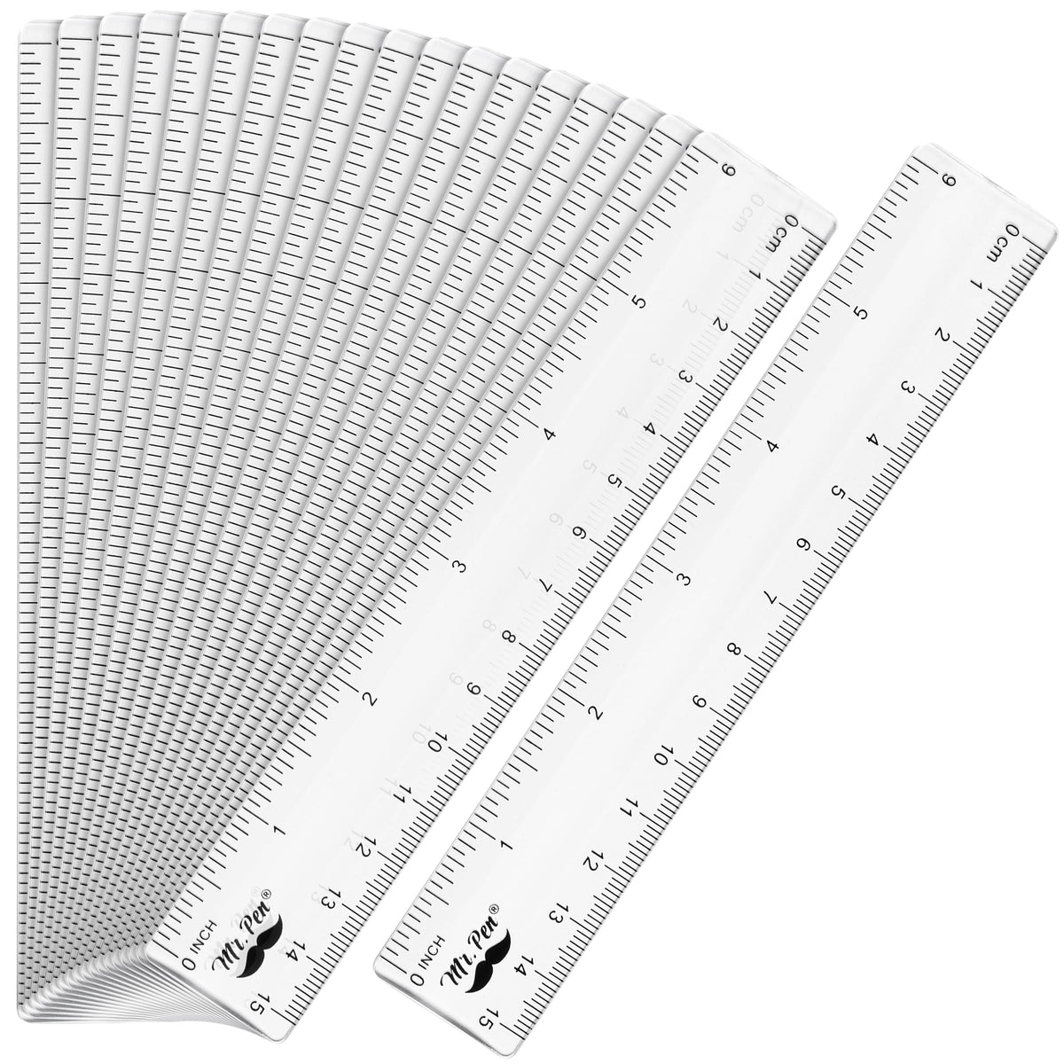 Mr. Pen- Plastic Rulers, 12 Inch, 3 Pack, Easy-to-Read Markings
