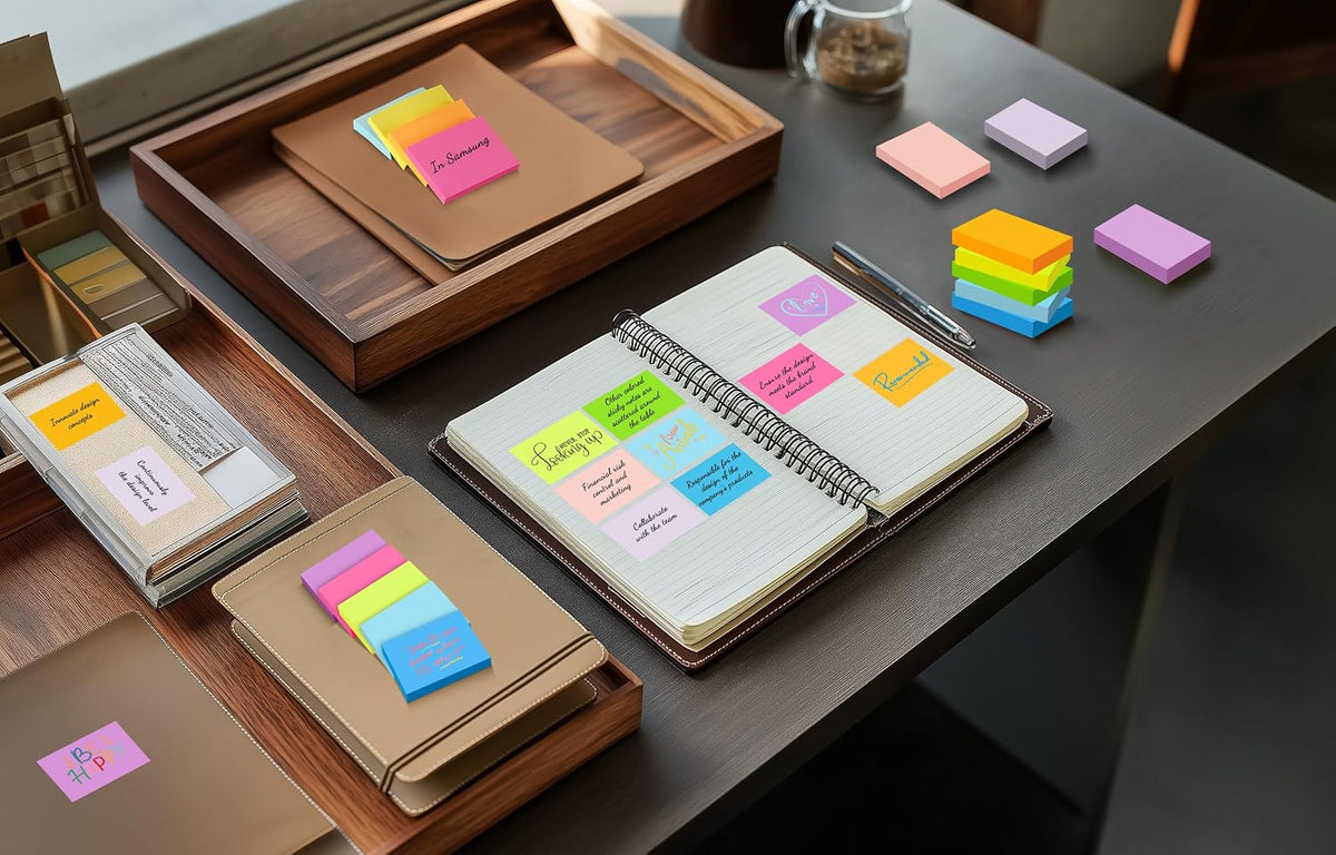 (54 Pads) 9 Bright Colors Sticky Notes 1.5x2in, Suitable for School, Office
