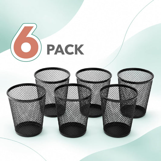 Mr. Pen- Mesh Pencil Holder Set, 6 Pack, Metal Desk Organizer Cups