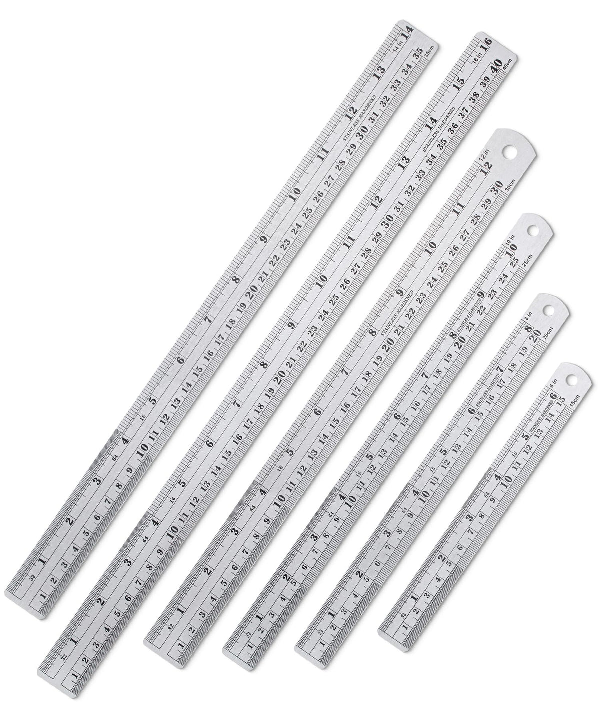 Mr. Pen- Metal Straight Edge Ruler, 2 Pack, 6" and 12", Gold