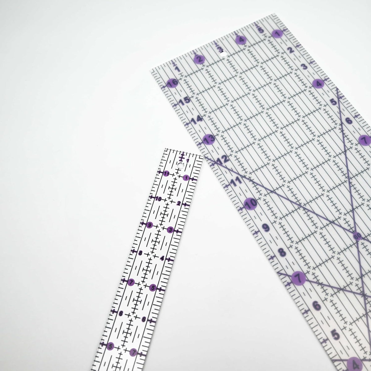 Quilting Rulers Sewing Ruler,Acrylic Quilting Ruler Templates,Precision Cutting Tools for Patchwork Fabric,Sewing Supplies Purple(6"X17",3"X16",1.5"X12",1"X11")