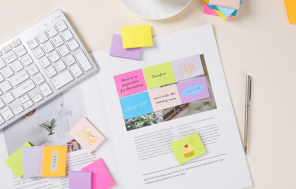 (54 Pads) 9 Bright Colors Sticky Notes 1.5x2in, Suitable for School, Office