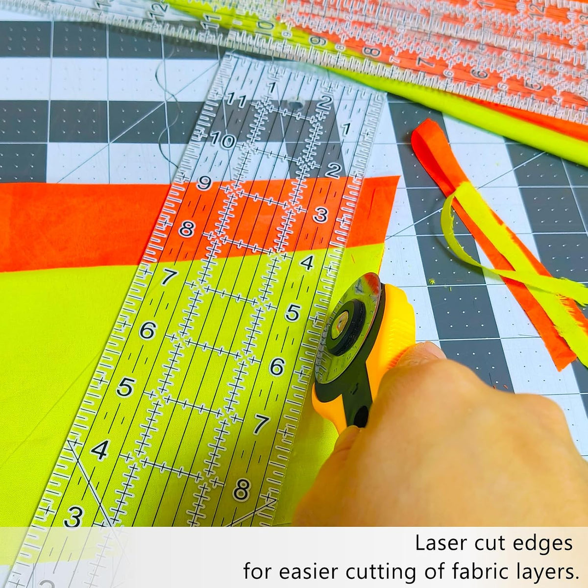 Sewing Ruler,5 Piece Quilting Rulers,3 x17 Inch,1.5 x17 Inch,3 x12 Inch,1.5 x10 Inch,1 x6 Inch,Acrylic Ruler,Cutting Ruler with Non-Slip Rings (Black and White)