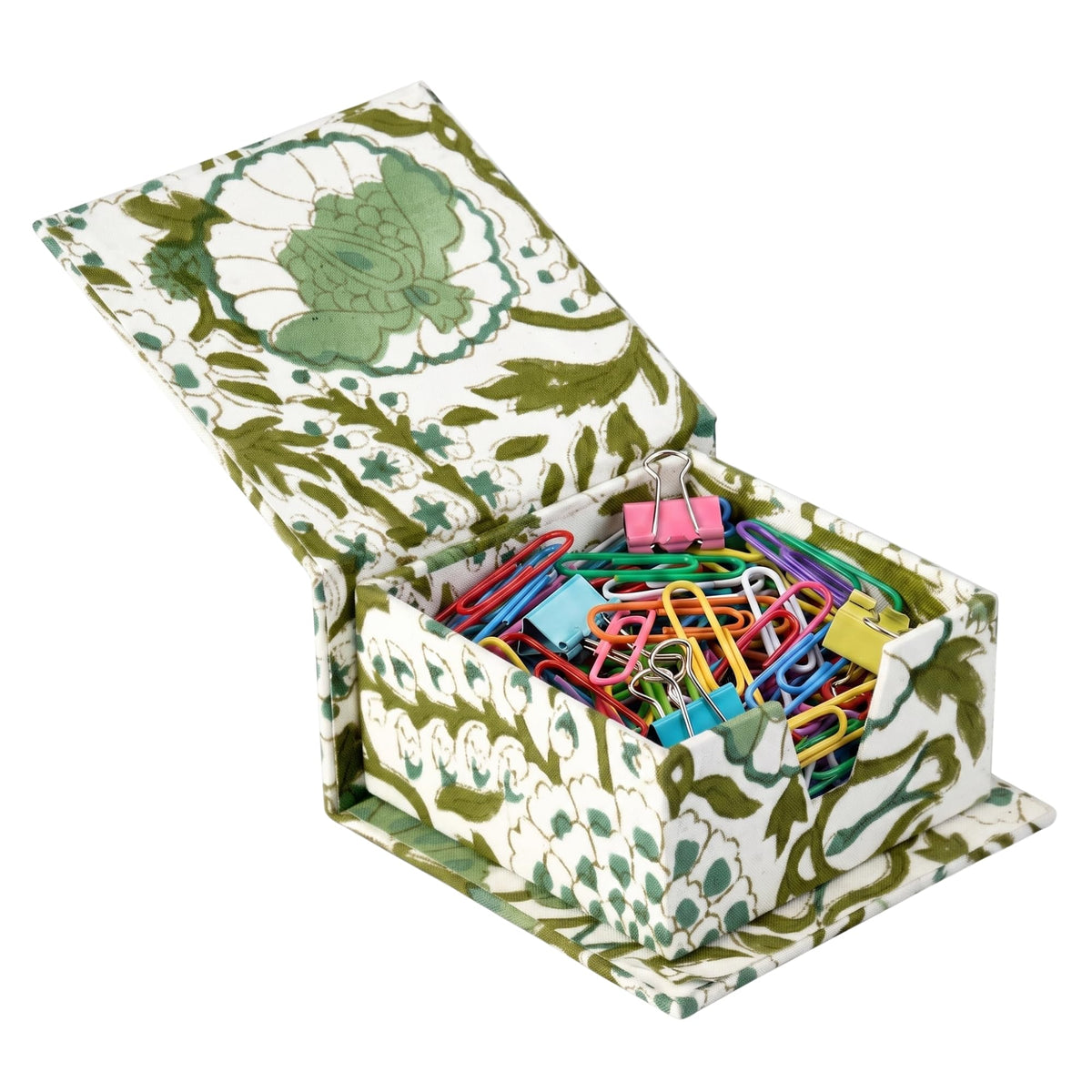 CPC Agate Green Block Print Cotton Pen Holder Set of 2