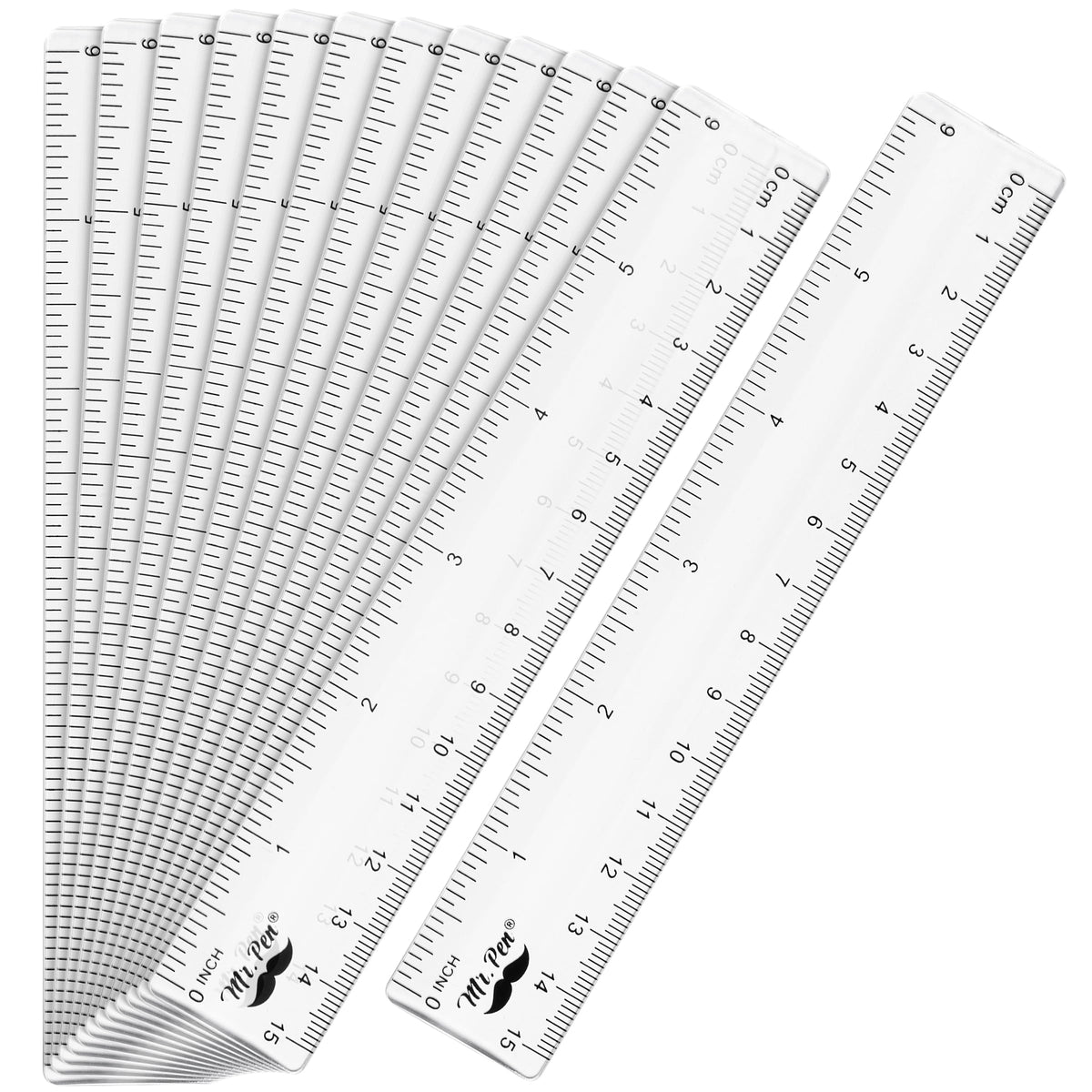 Mr. Pen- Plastic Rulers, 6 Inch, 3 Pack, Easy-to-Read Markings