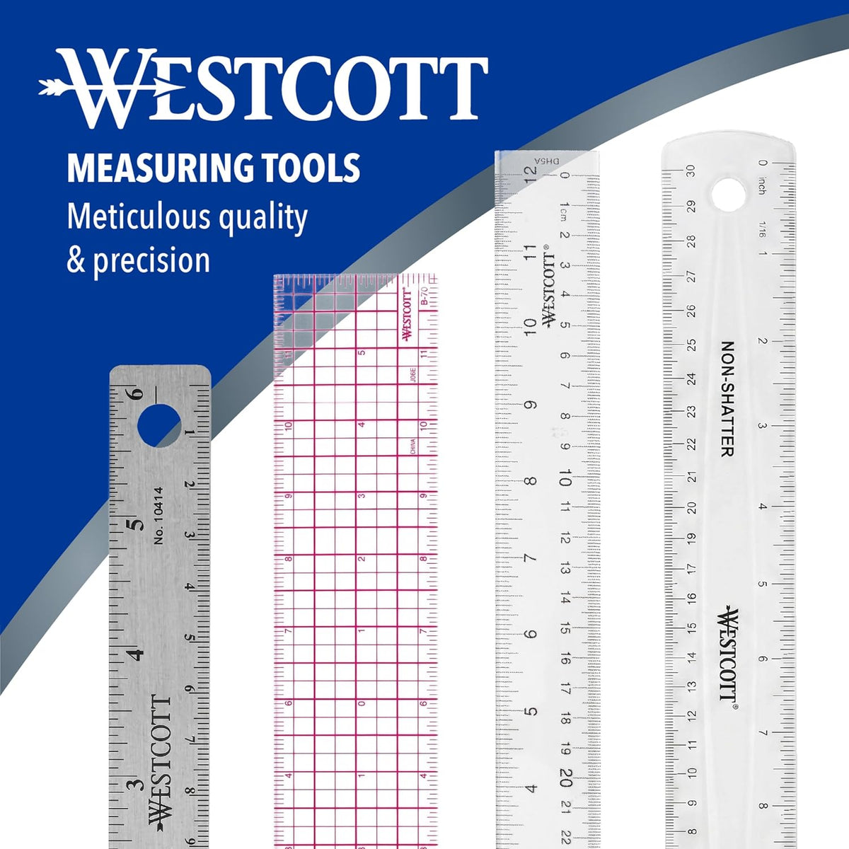 Westcott Shatterproof Ruler, Assorted Translucent Colors, 12"