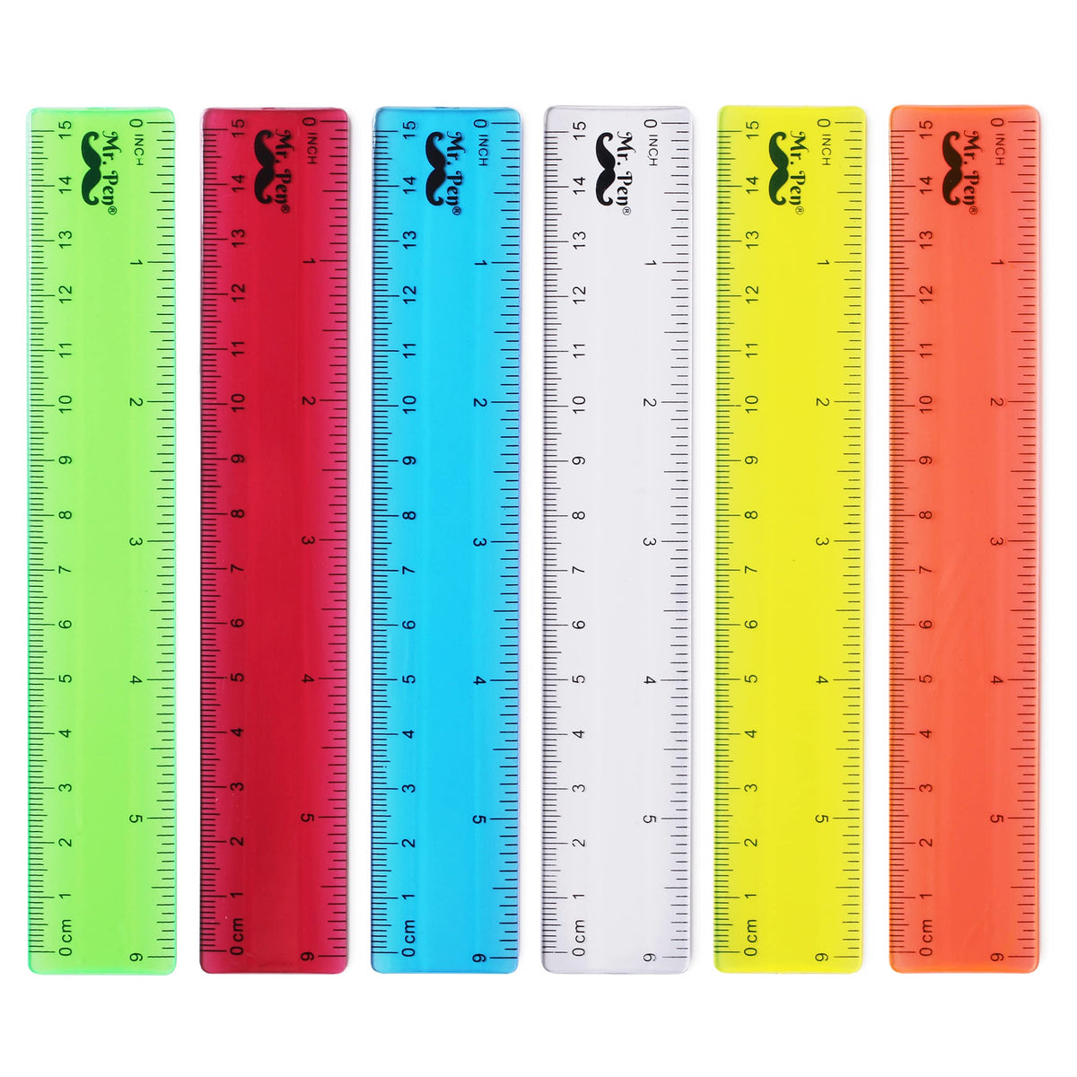 Mr. Pen- Plastic Rulers, 12 Inch, 3 Pack, Easy-to-Read Markings