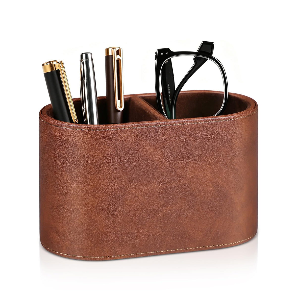 Pen Holder for Desk, Small Remote Control Holder, Beige