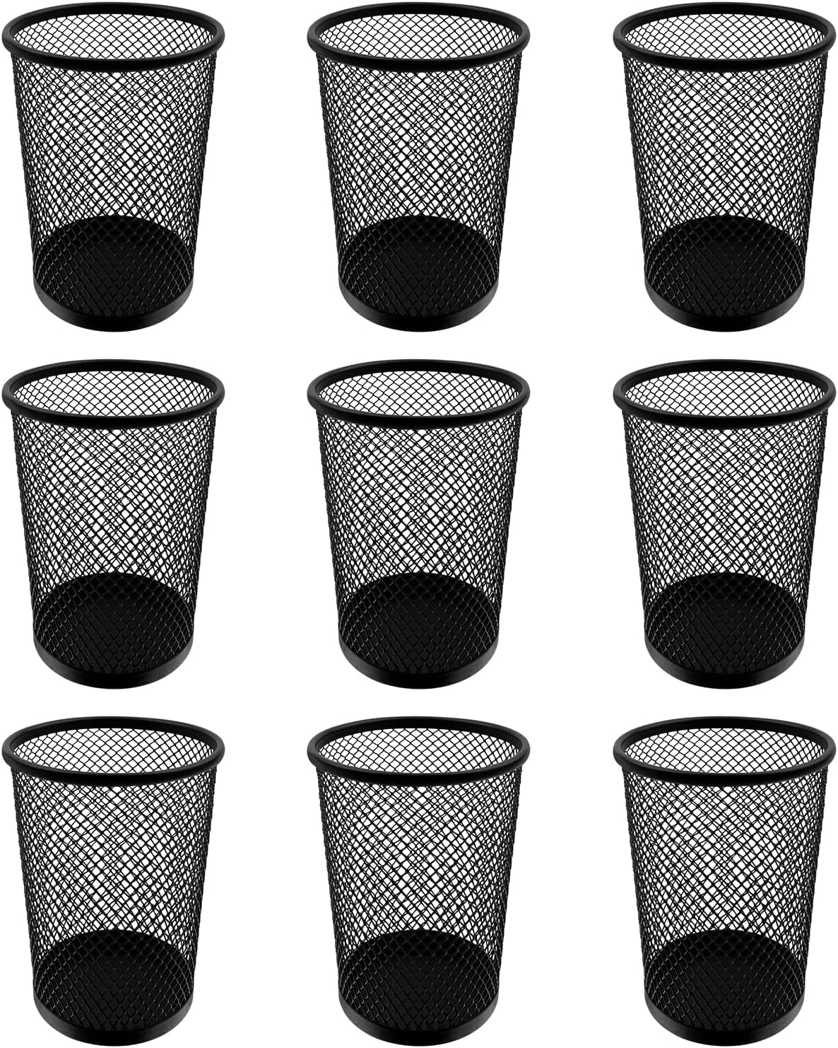 HSYMQ Desk Pencil Pen Holder, Wire Mesh Pen Cup Holder for Desk Organizer and Office Desk Accessories (12 Pack)