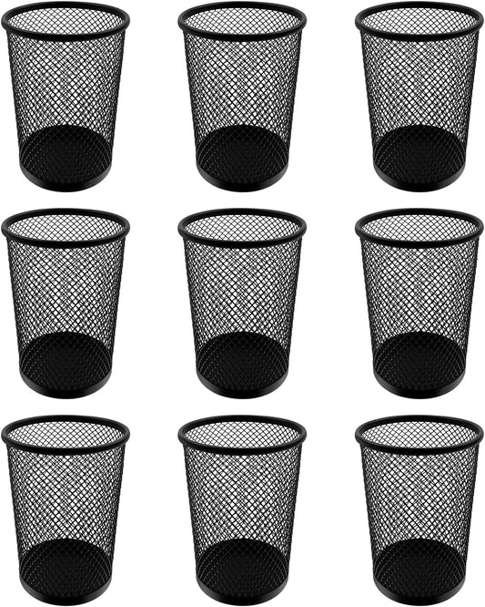 HSYMQ Desk Pencil Pen Holder, Wire Mesh Pen Cup Holder for Desk Organizer and Office Desk Accessories (12 Pack)