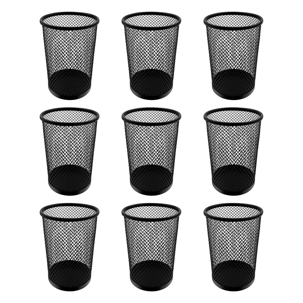 HSYMQ Desk Pencil Pen Holder, Wire Mesh Pen Cup Holder for Desk Organizer and Office Desk Accessories (12 Pack)