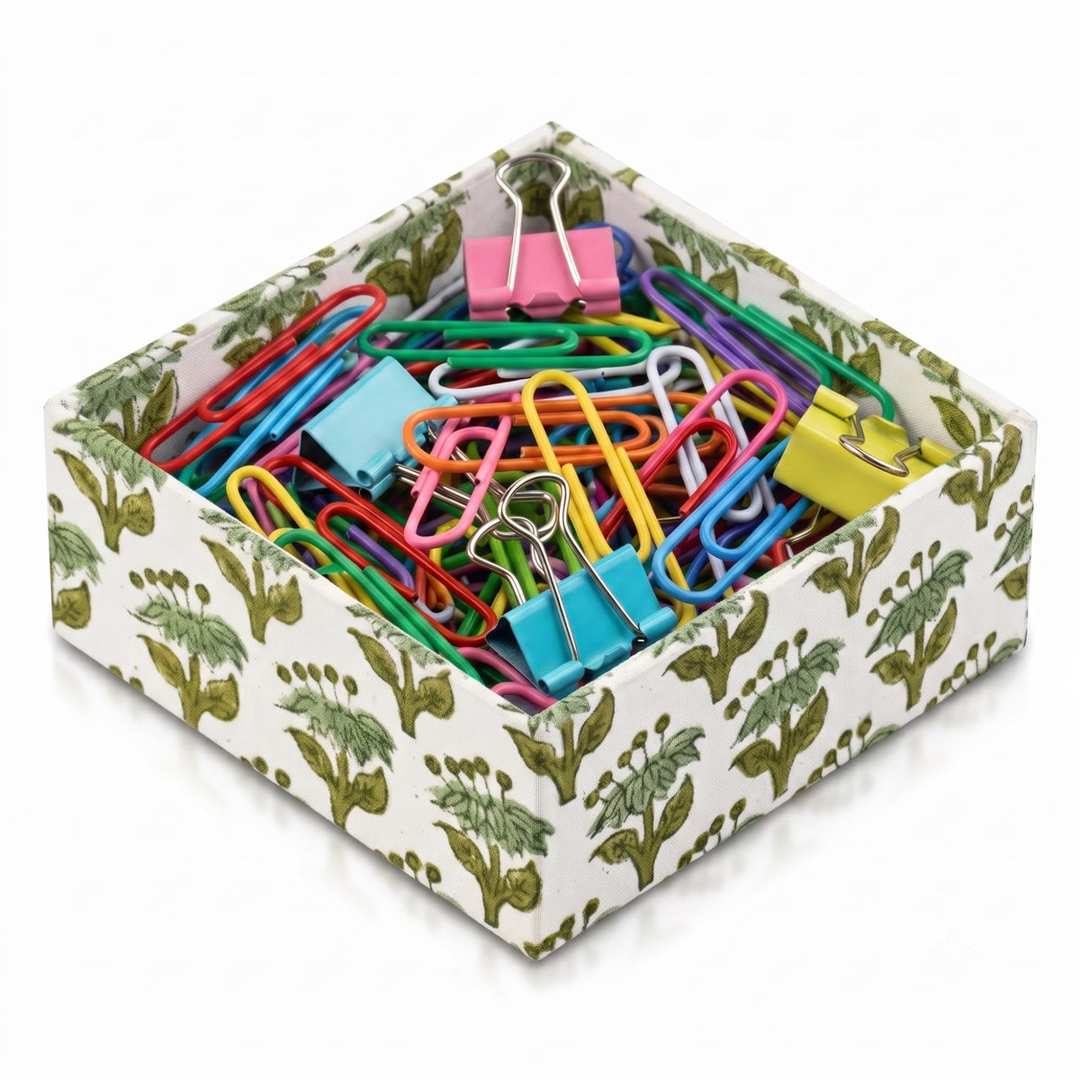 CPC Agate Green Block Print Cotton Pen Holder Set of 2
