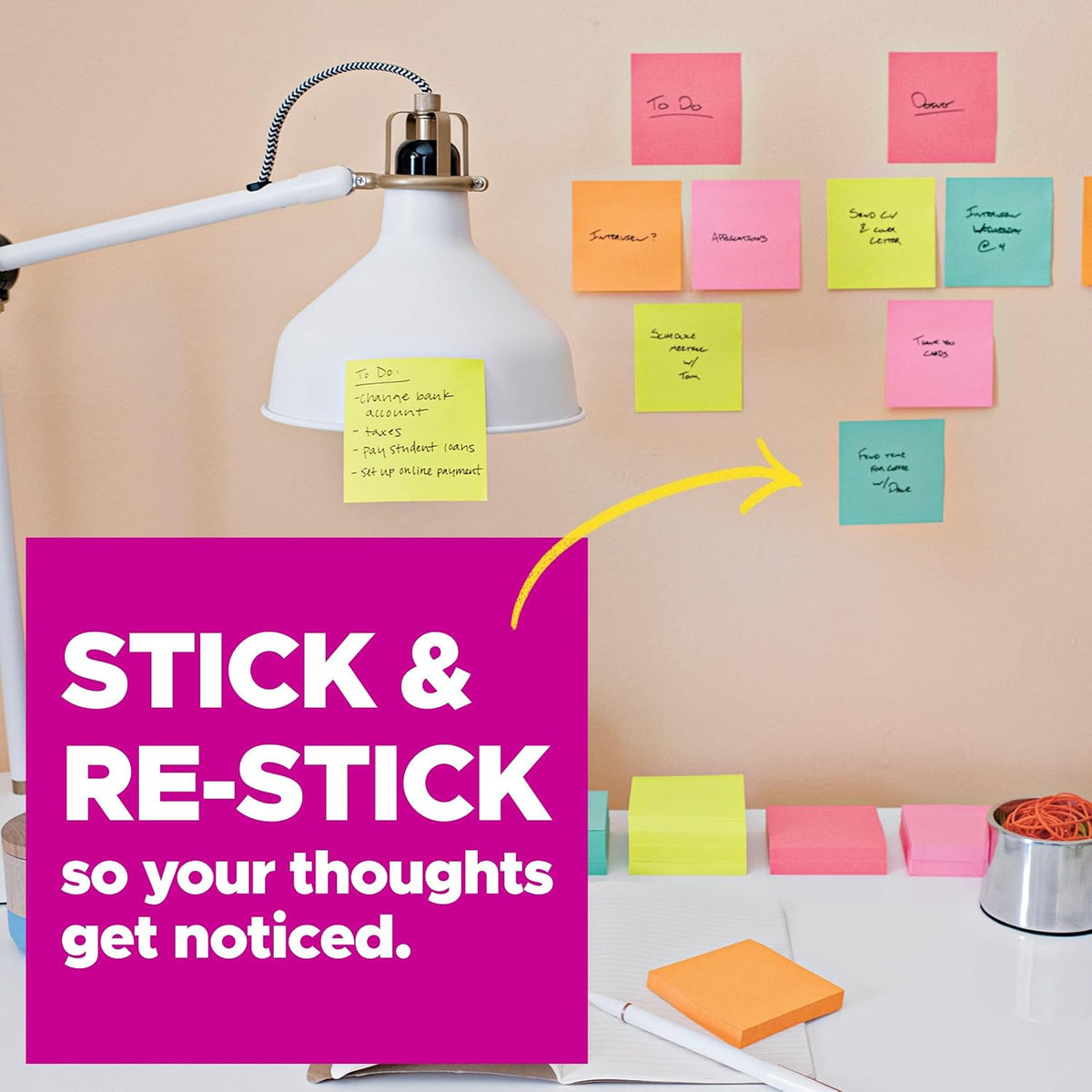 Post-it Super Sticky Dispenser Notes, 3 x 3 in, Canary Yellow, 12 Pads