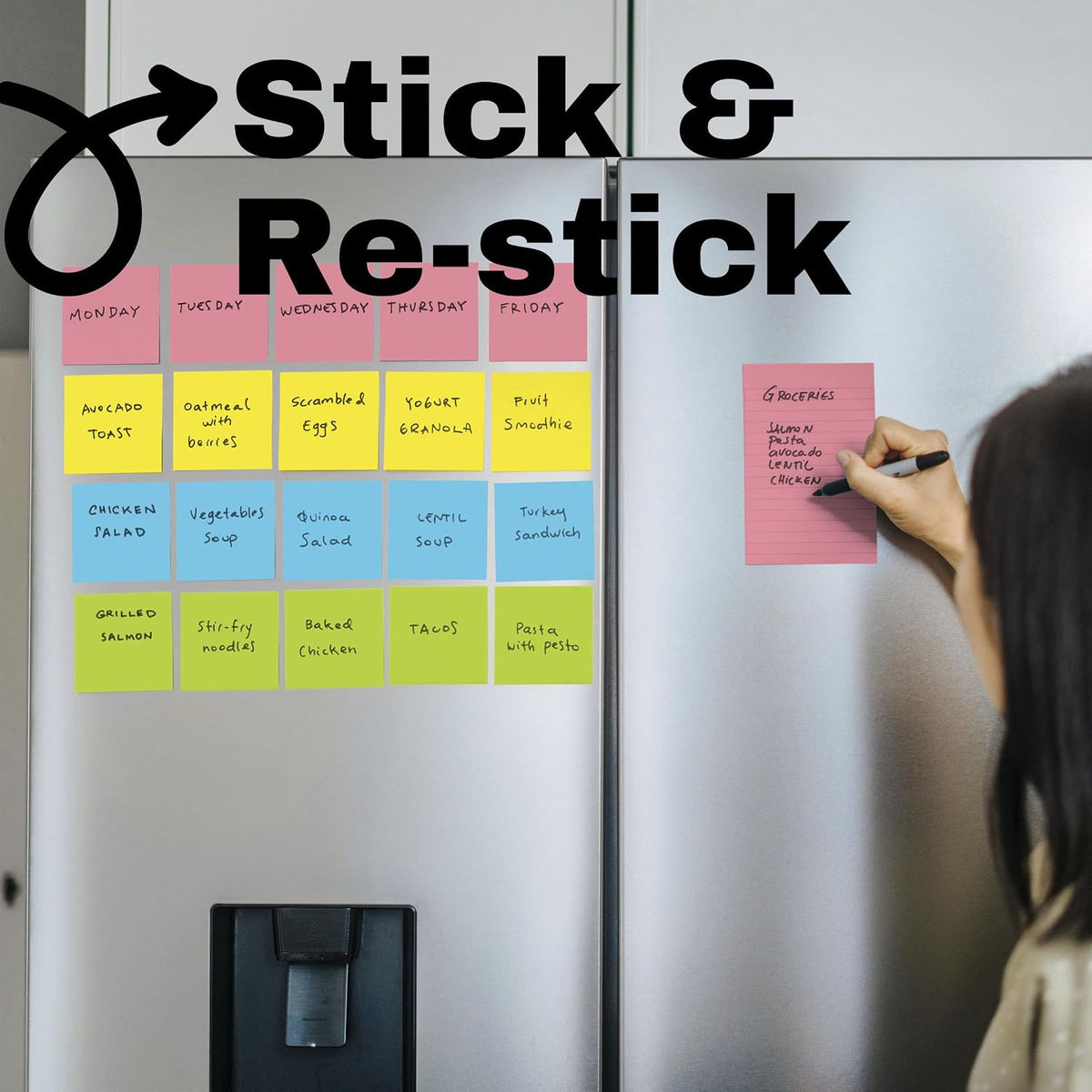 Post-it Super Sticky Notes, 6 x 4 in, Neon Fizz, 8 Pads, 45 Sheets/Pad