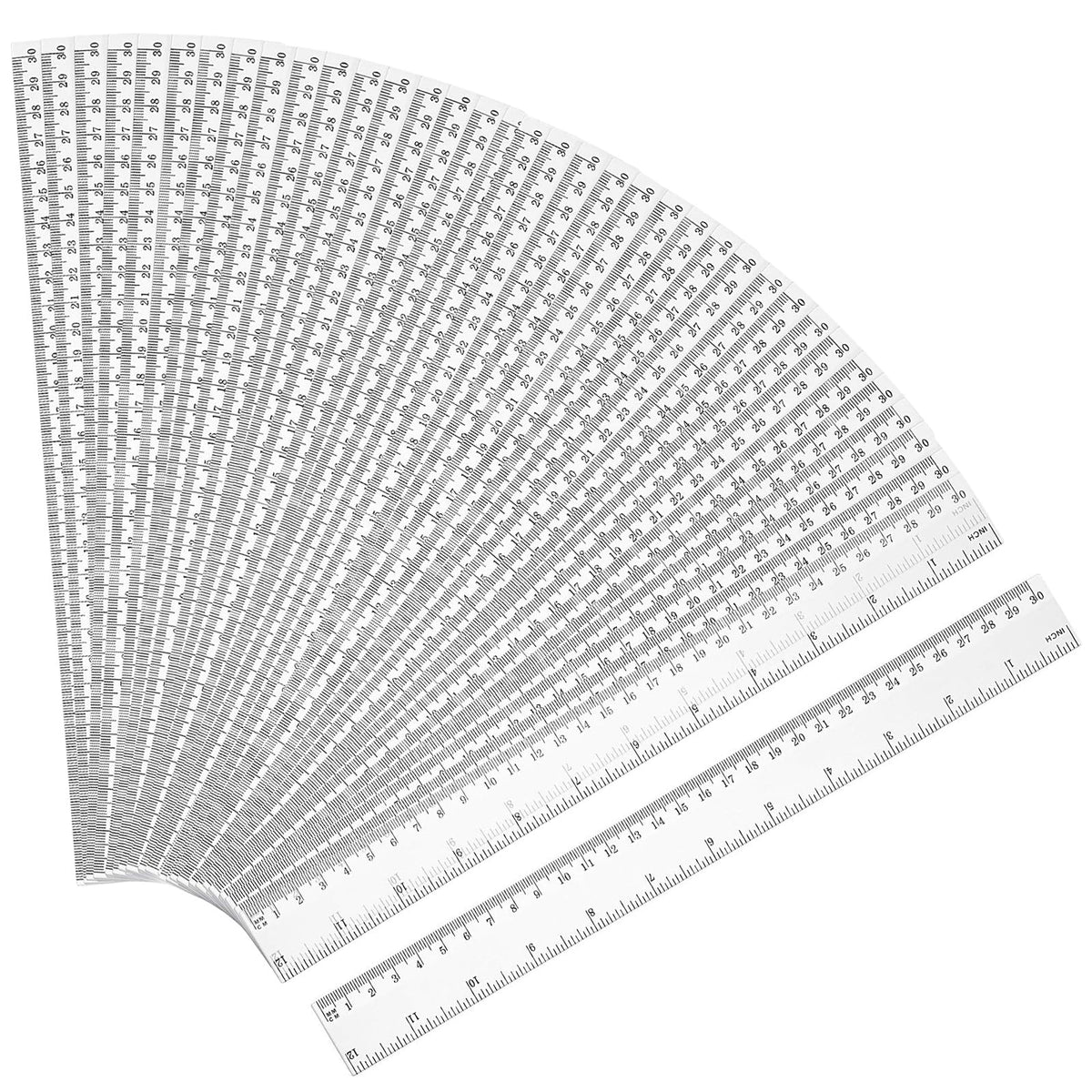 Eboot 20 Pack 12 in Clear Plastic Rulers Bulk for Classroom, School, Office