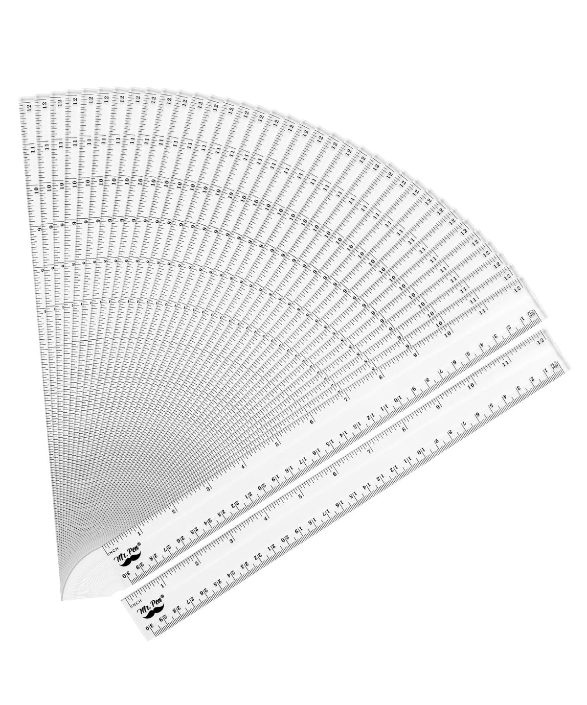 Mr. Pen- Plastic Rulers, 12 Inch, 3 Pack, Easy-to-Read Markings