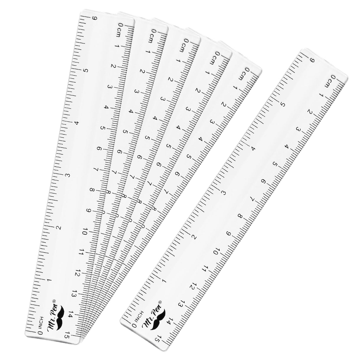 Mr. Pen- Plastic Rulers, 6 Inch, 3 Pack, Easy-to-Read Markings