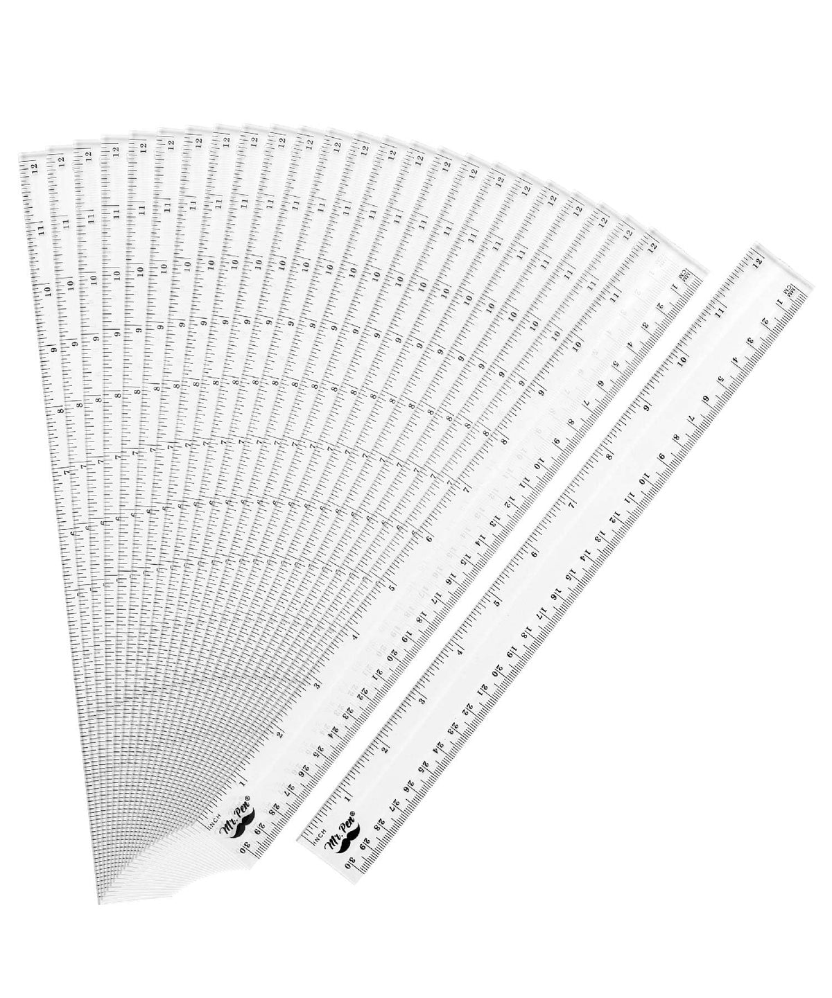 Mr. Pen- Plastic Rulers, 12 Inch, 3 Pack, Easy-to-Read Markings